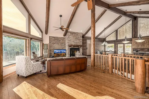 a living room with furniture