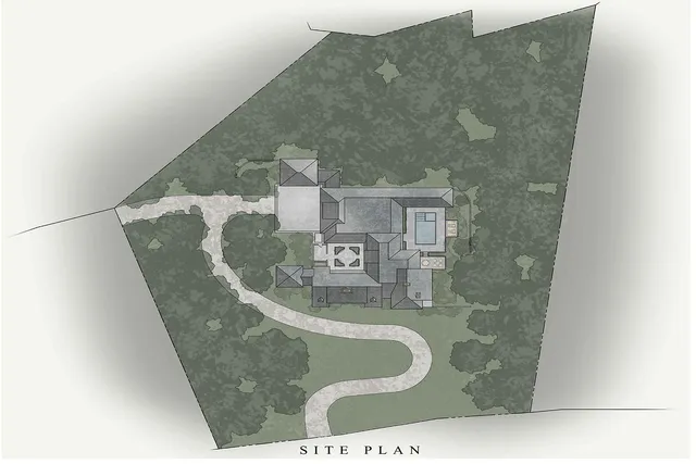 a backyard of a house with lots of green space