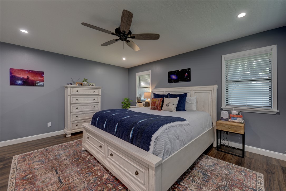 1600 Pecan Street Brenham, TX 77833 - Photo 12 of 33 Bedroom with baseboards, recessed lighting and a ceiling fan