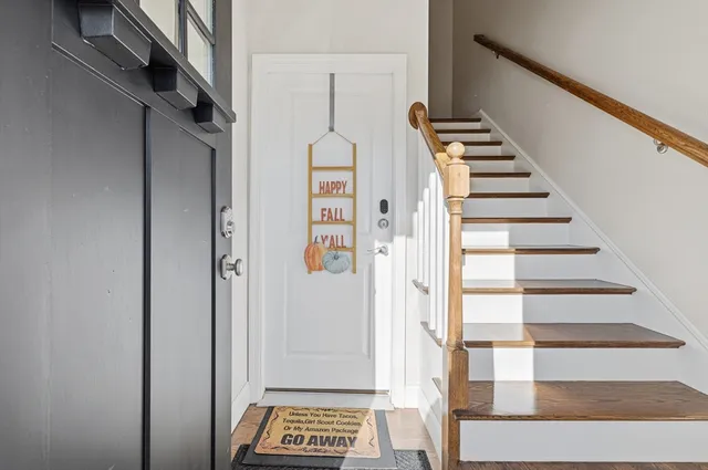a view of an entryway with staircase