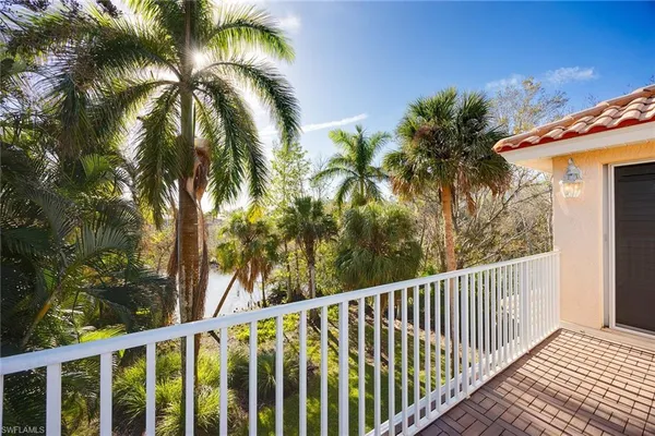a view of balcony with small garden