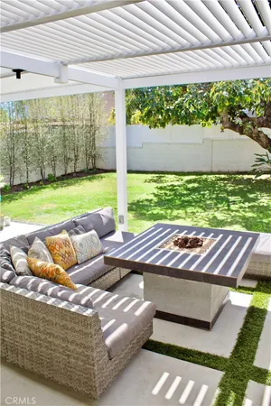 a view of swimming pool in a backyard