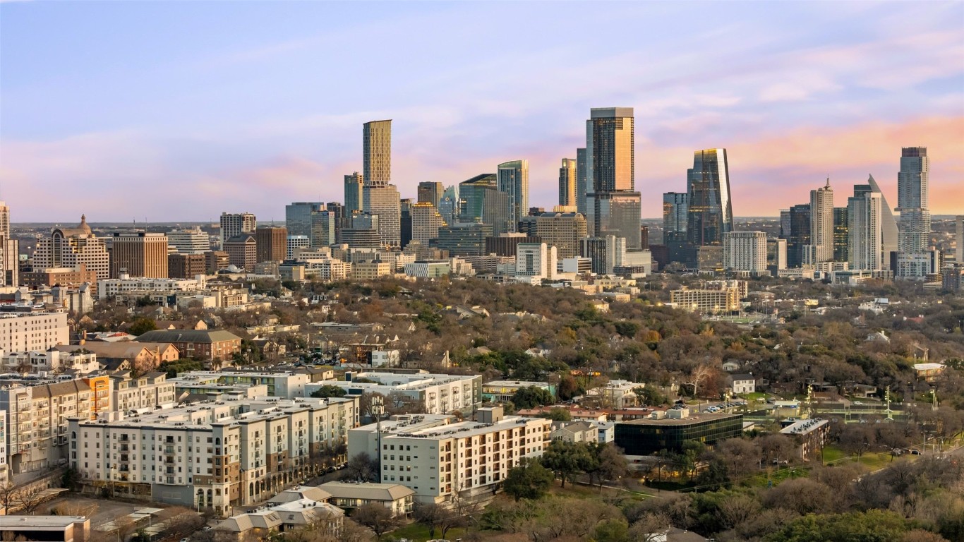 a city view with lot of high rise buildings
