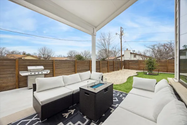 a view of a couches in the roof deck