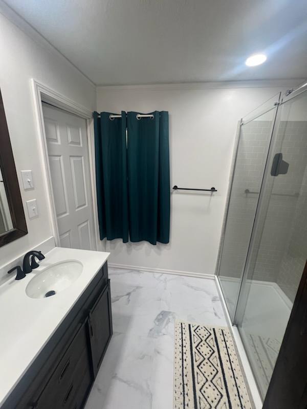 2902 Bacchus Road Elliston, VA 24087 - Photo 11 of 23 a bathroom with a sink a mirror and a shower