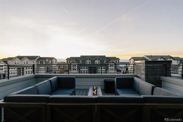 a view of a balcony with a couch
