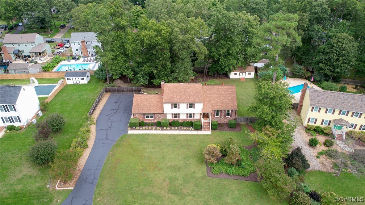 3510 Wood Dale Road Chester, VA 23831 - Photo 46 of 50 an aerial view of a house with yard swimming pool and outdoor seating
