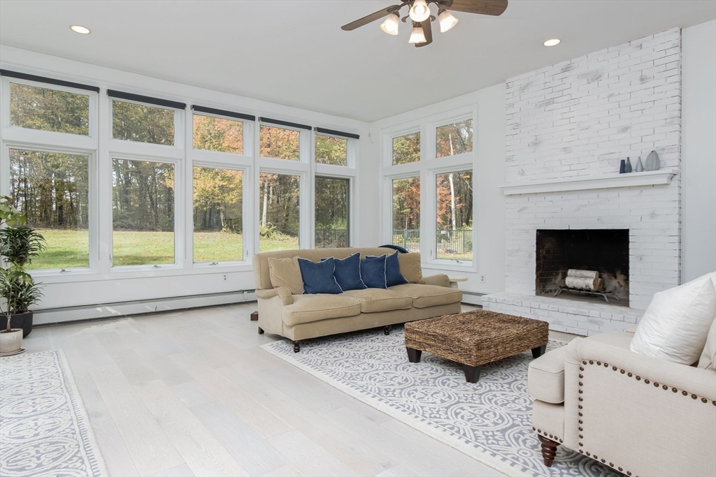 326 Old Ayer Road Groton, MA 01450 - Photo 16 of 42 a living room with furniture and a fireplace