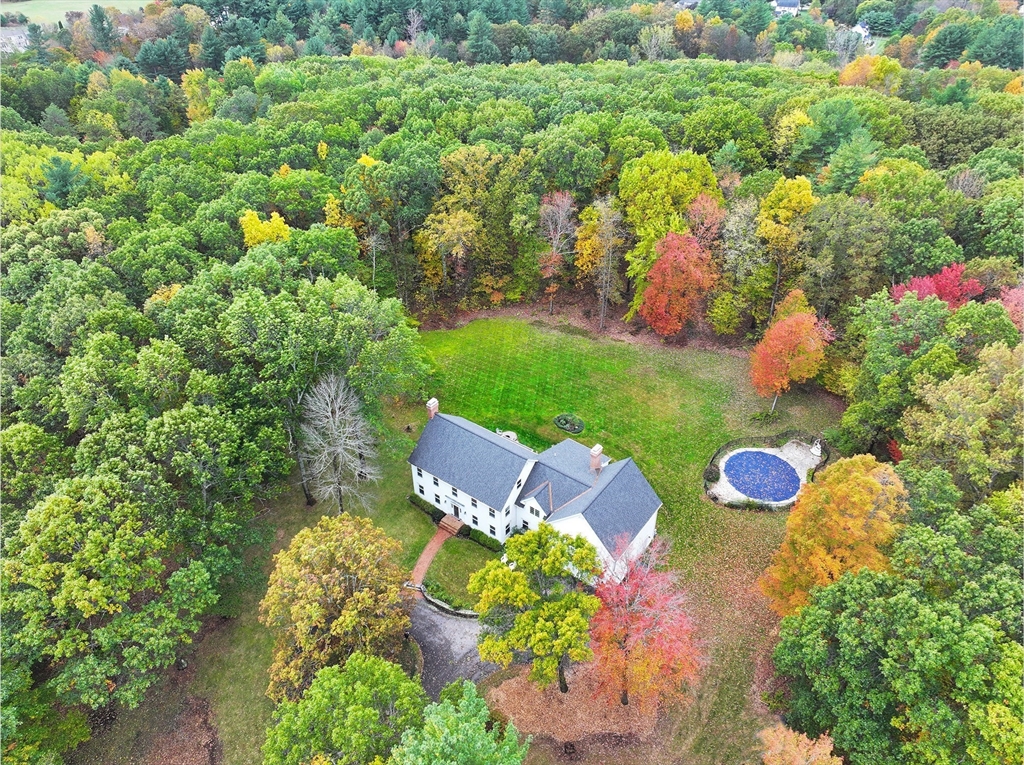 326 Old Ayer Road Groton, MA 01450 - Photo 38 of 42 an aerial view of a house with yard swimming pool and outdoor seating