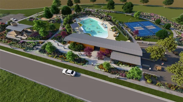 a view of a swimming pool with a chairs