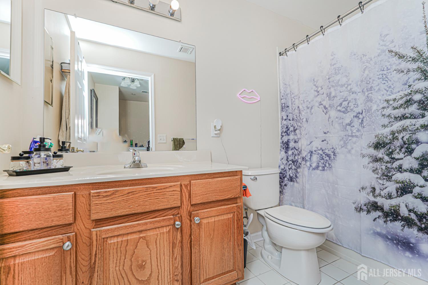 358 Rector Street, Unit 308 Perth Amboy, NJ 08861 - Photo 23 of 29 a bathroom with a sink a toilet and shower curtain