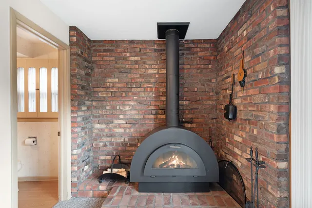 a view of a fireplace