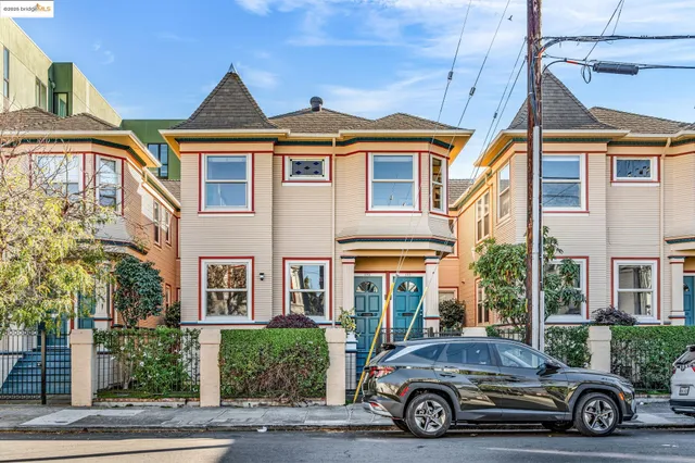 a car parked in front of a house