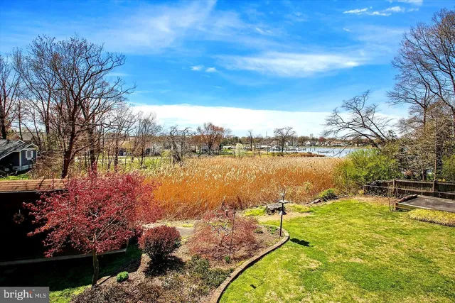 a view of a lake with outdoor space