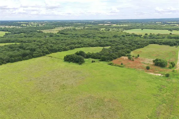 a view of a field with an ocean