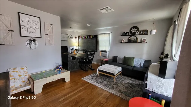 a living room with furniture