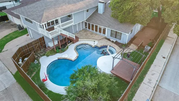 an aerial view of a house