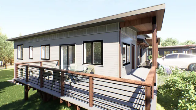 a view of a chair and table in the balcony