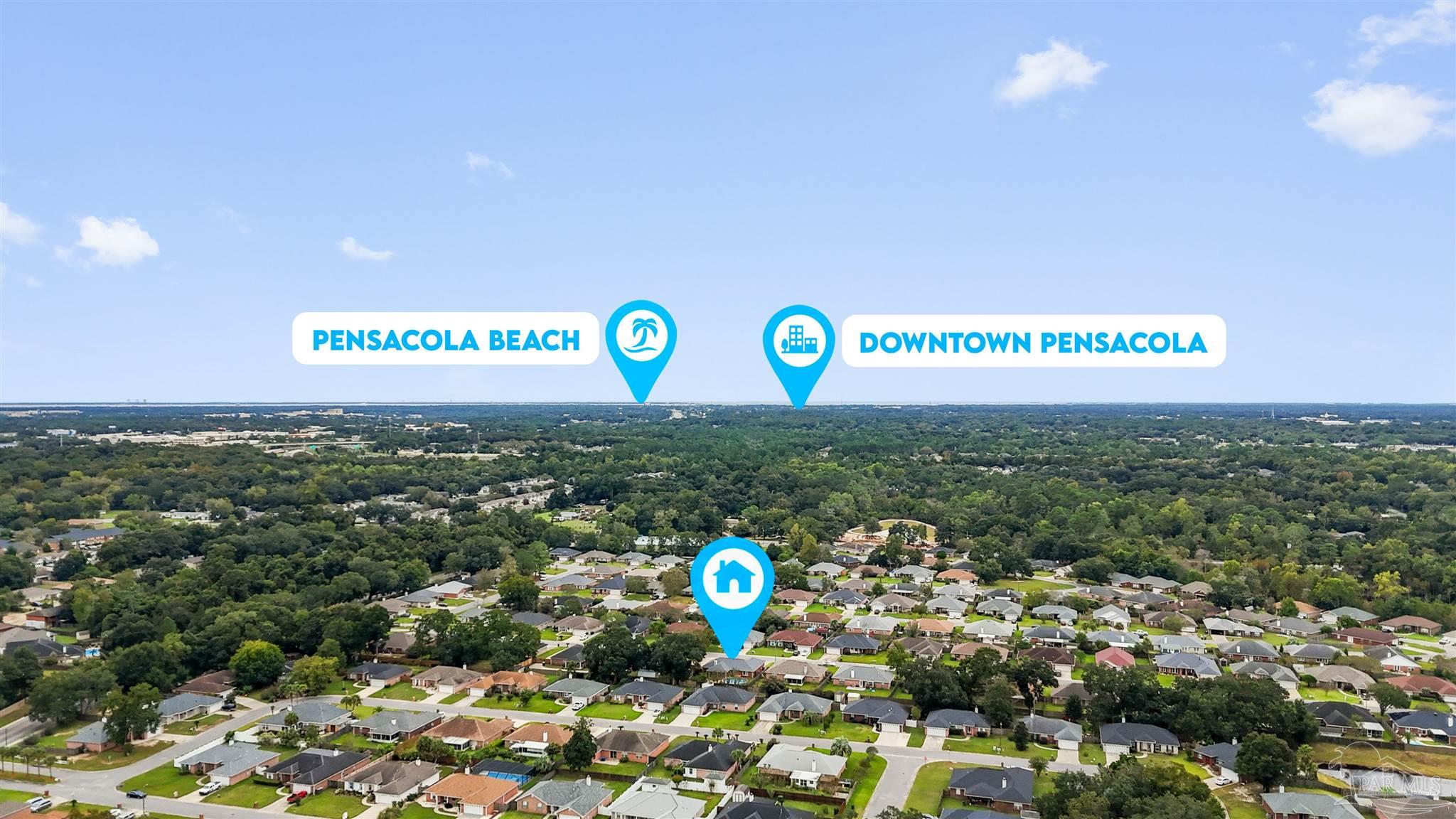 1342 Mazurek Boulevard Pensacola, FL 32514 - Photo 32 of 36 a view of outdoor space with garden and parking space