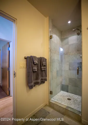 a bathroom with a shower
