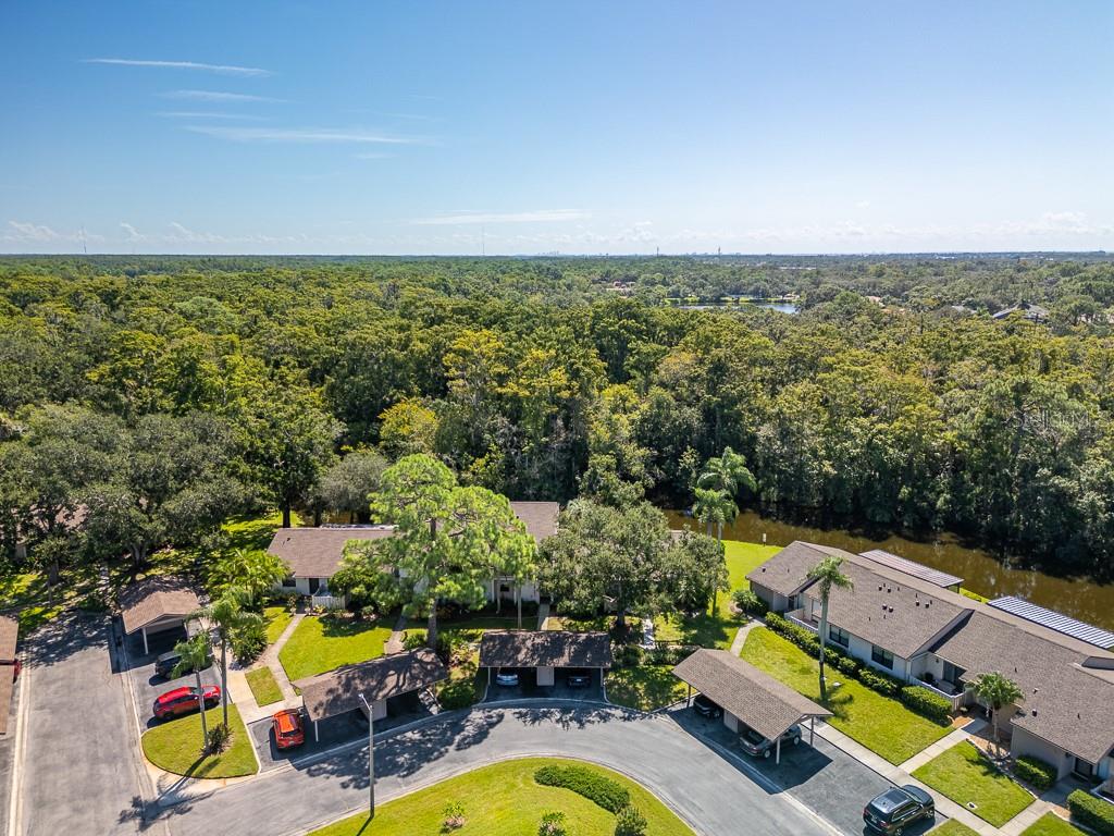100 Ingrid Place Oldsmar, FL 34677 - Photo 39 of 51 an aerial view of a house with swimming pool and lake view