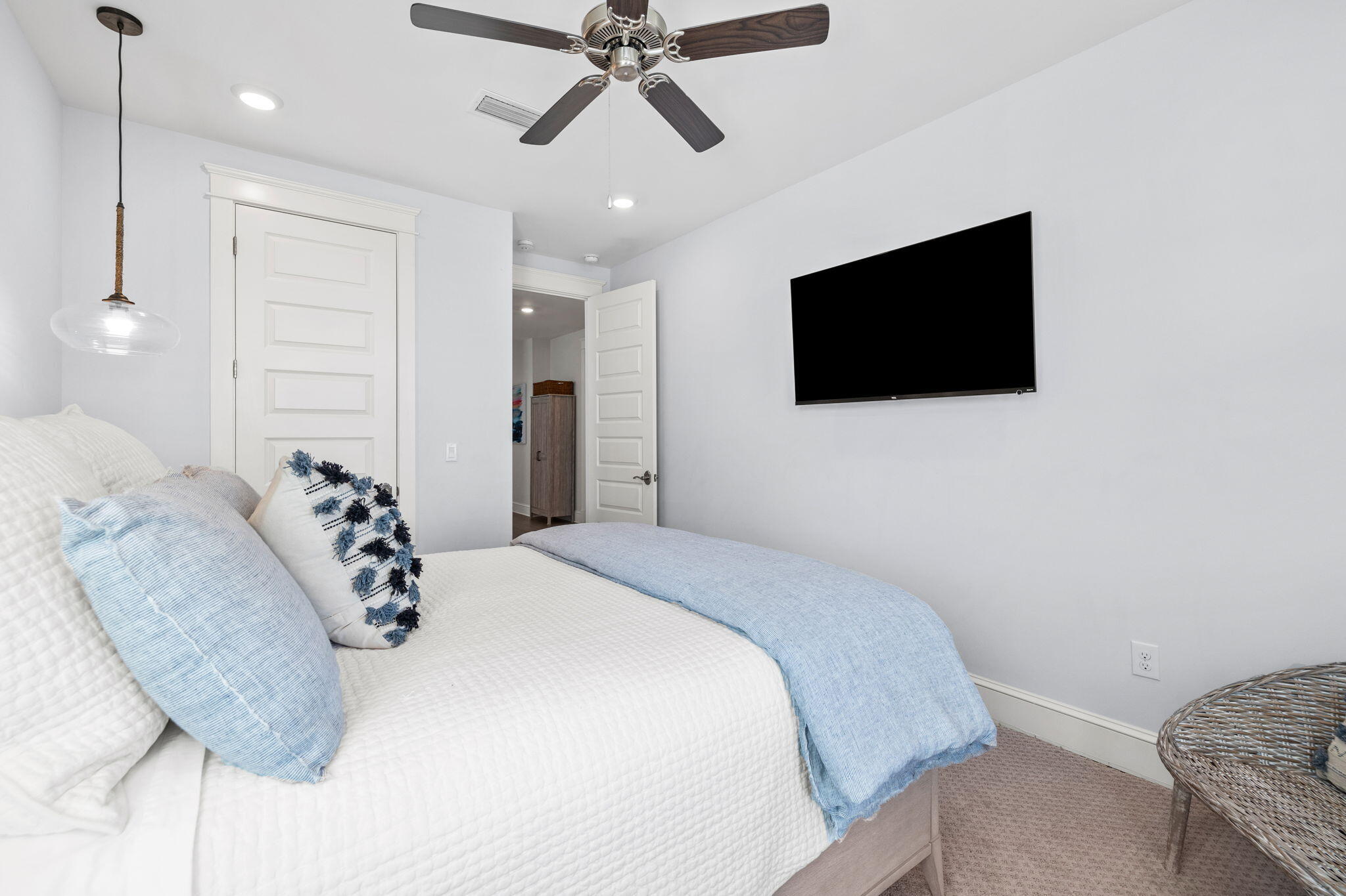 27 Siasconset Ln Inlet Beach Inlet Beach, FL 32461 - Photo 33 of 63 a bedroom with a bed and a flat screen tv