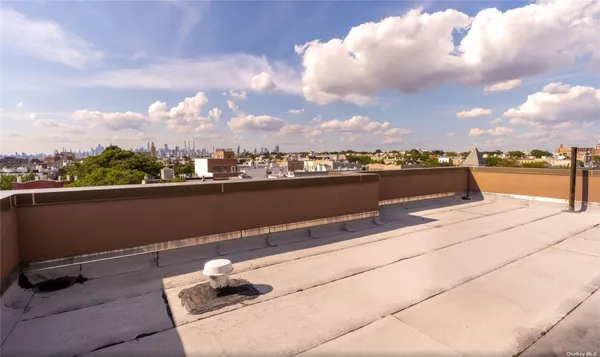 a view of a terrace with sky view