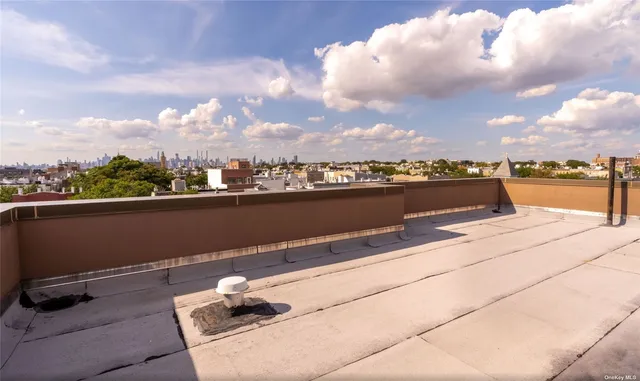 a view of a terrace with sky view