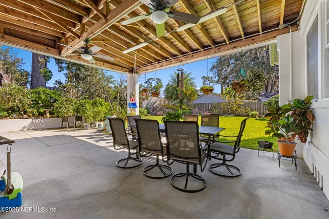 a view of an outdoor space with sitting area