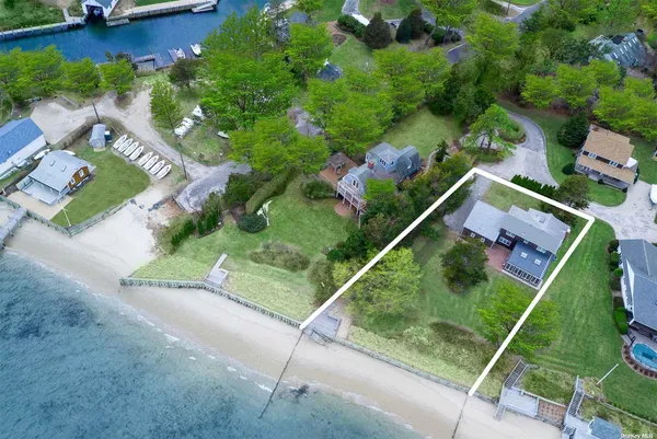 an aerial view of a house