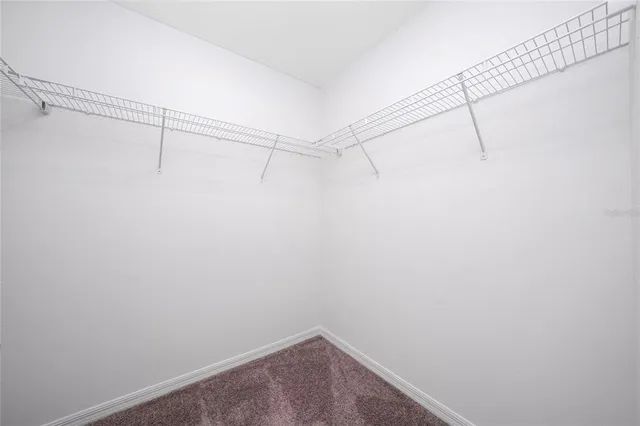 a view of a room with racks on the wall