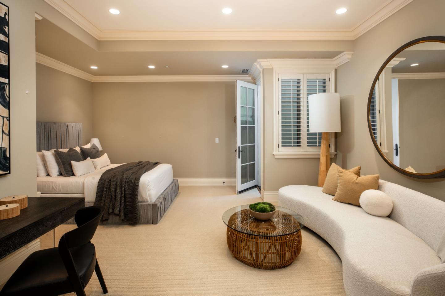 620 Windsor Drive Menlo Park, CA 94025 - Photo 12 of 18 a bedroom with bed and a mirror