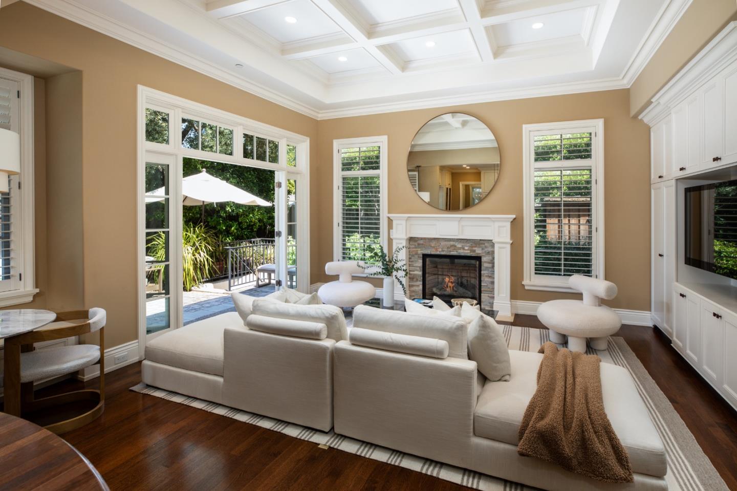 620 Windsor Drive Menlo Park, CA 94025 - Photo 5 of 18 a living room with furniture fireplace and flat screen tv