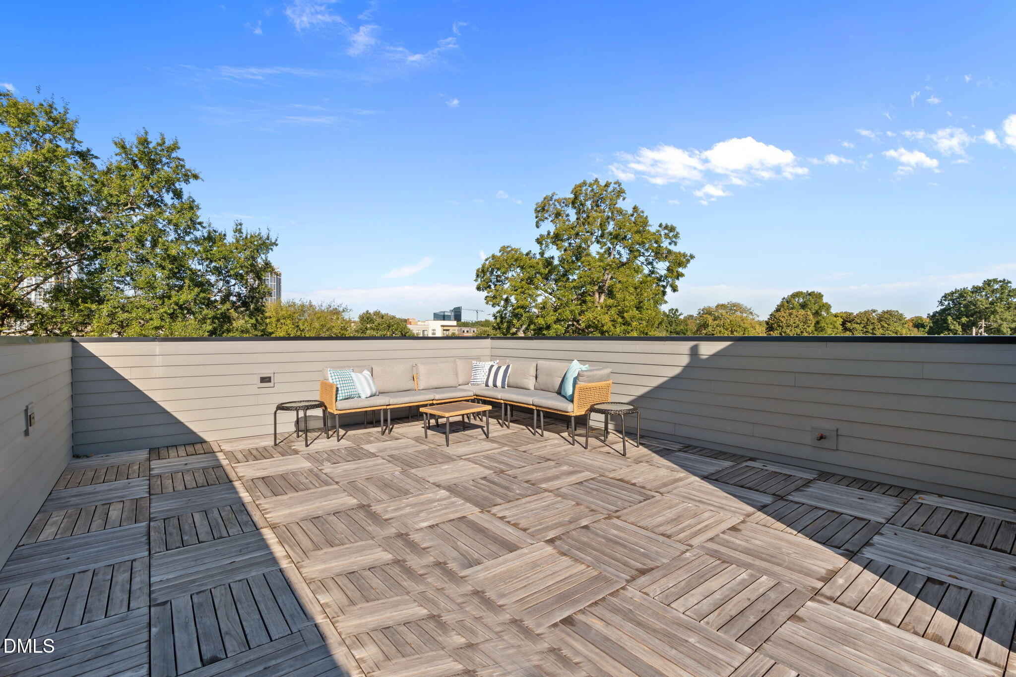228 Woodsborough Place Raleigh, NC 27601 - Photo 40 of 59 a terrace view with sitting space and outdoor seating