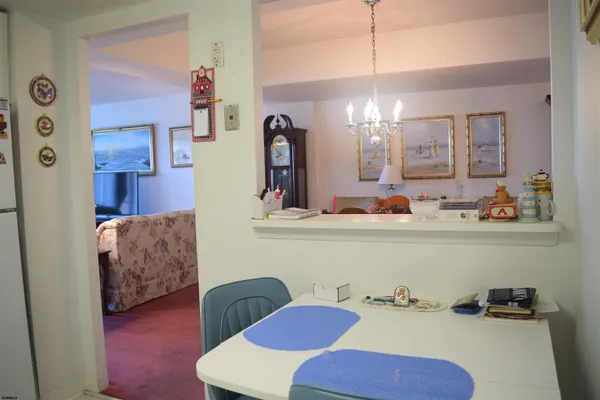 a view of ocean from a kitchen