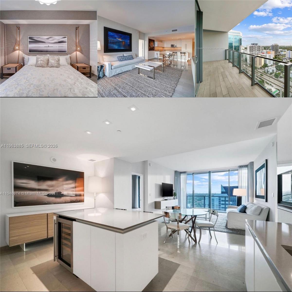 88 Southwest 7th Street, Unit 1904 Miami, FL 33130 - Photo 2 of 33 a living room with furniture and a flat screen tv