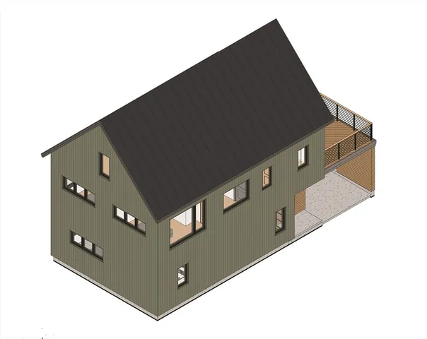 a city street lined with buildings and a yard