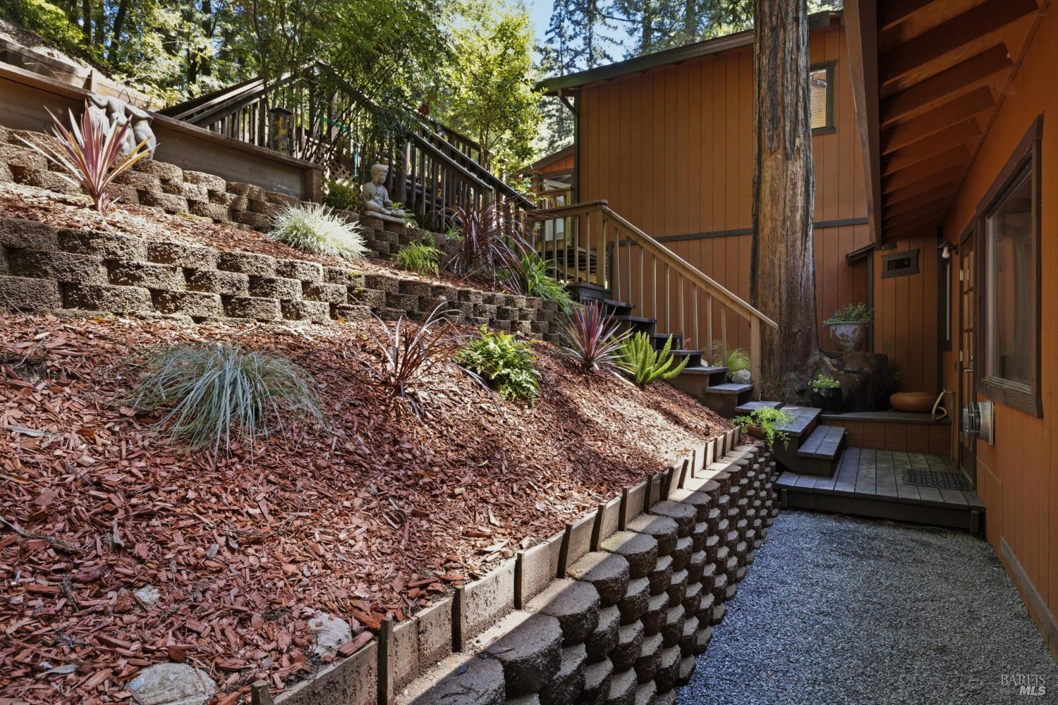 14911 Canyon 7 Road Guerneville, CA 95446 - Photo 30 of 32 a view of entryway with wooden stairs
