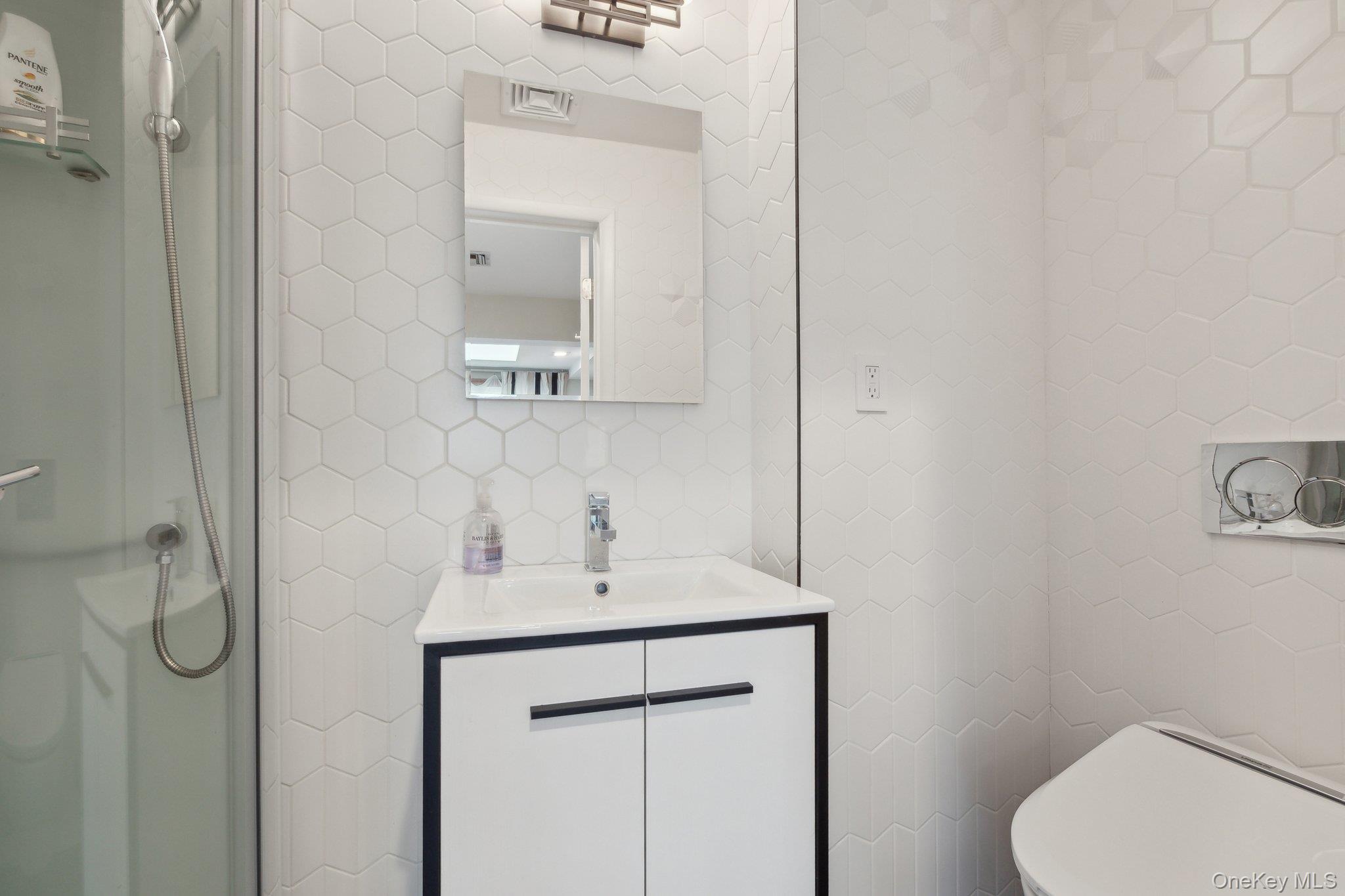 1250 Harbor Road Hewlett, NY 11557 - Photo 10 of 18 a bathroom with a sink toilet and mirror