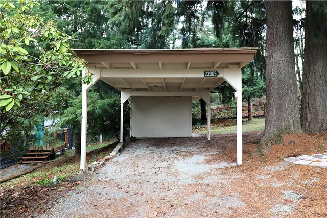 a view of a car garage