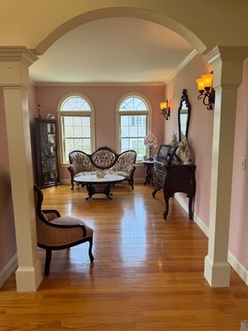 5 Gableview Lane Southwick, MA 01077 - Photo 16 of 31 a living room with fireplace furniture and a wooden floor