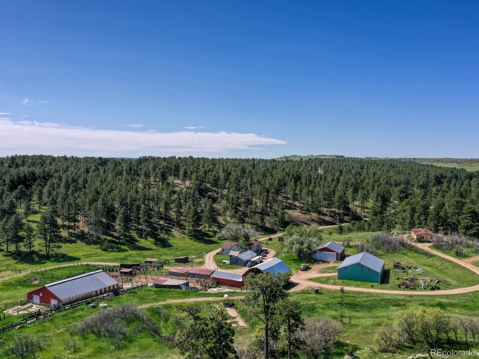9695 Jones Road Franktown, CO 80116 - Photo 1 of 40 a view of yard with seating area and green space