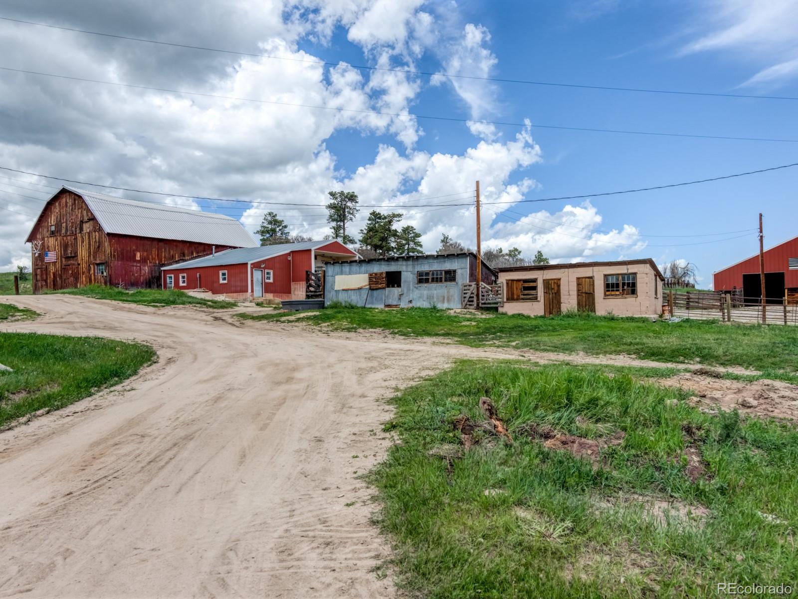 9695 Jones Road Franktown, CO 80116 - Photo 31 of 40 a view of a house with a big yard and potted plants