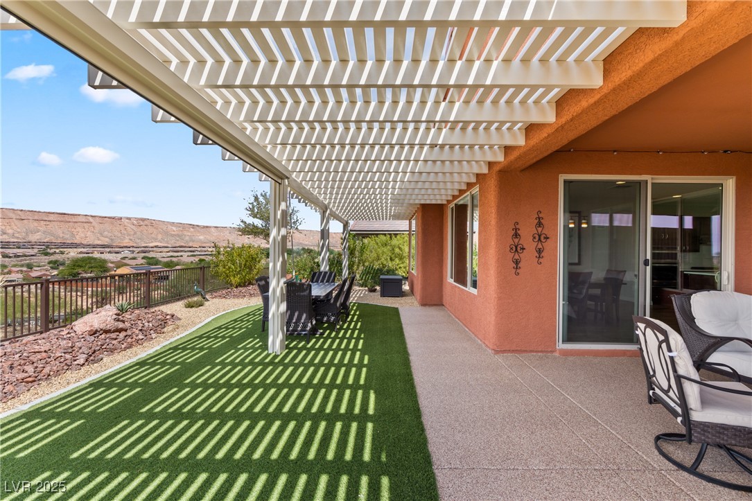 1221 Tortoise Ridge Mesquite, NV 89034 - Photo 37 of 56 View of patio featuring a pergola