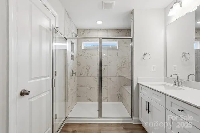 a view of a room with racks on the wall