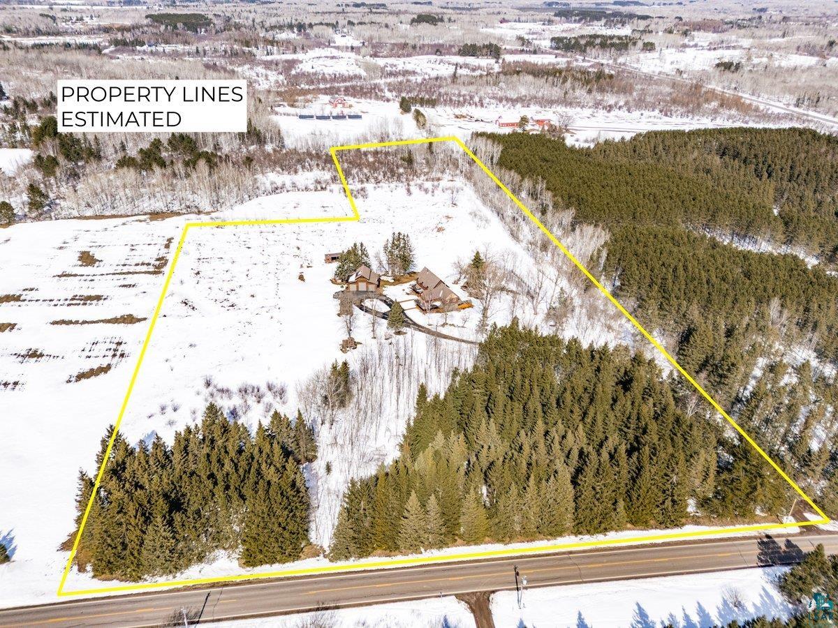 27 West Stark Road Esko, MN 55733 - Photo 44 of 47 Snowy aerial view featuring property parcel outlined