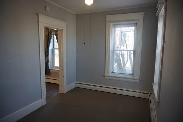 an empty room with window