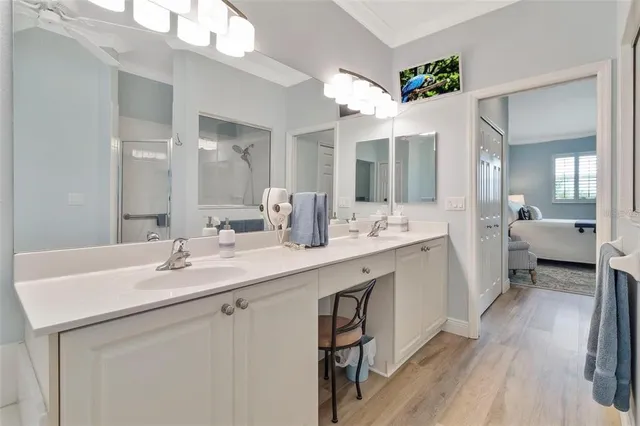 a view of a bathroom from a hallway
