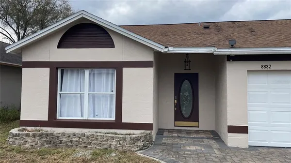 a front view of a house