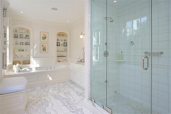 51 Chestnut Street Boston, MA 02108 - Photo 9 of 14 a bathroom with a bathtub and a shower